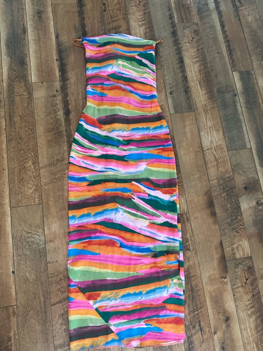 ASOS Multicolor Striped Maxi Dress - Pink, Orange, Green, Blue